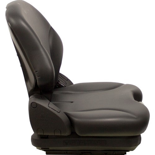 Grasshopper 600-700 Series Front Mount Tractor Mower Replacement Seat & Mechanical Suspension - Fits Various Models - Black Vinyl