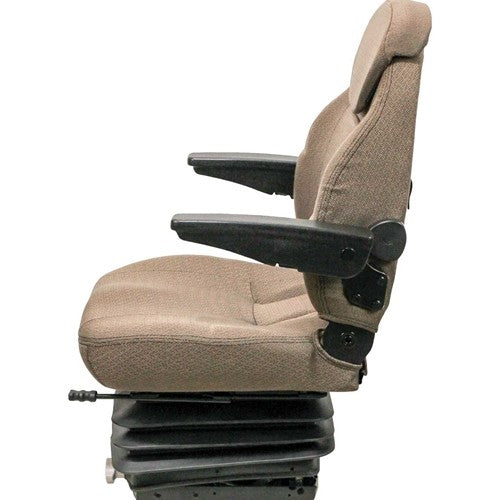 John Deere 30 Early Series Tractor Replacement Seat & Mechanical Suspension - Fits Various Models - Brown Cloth