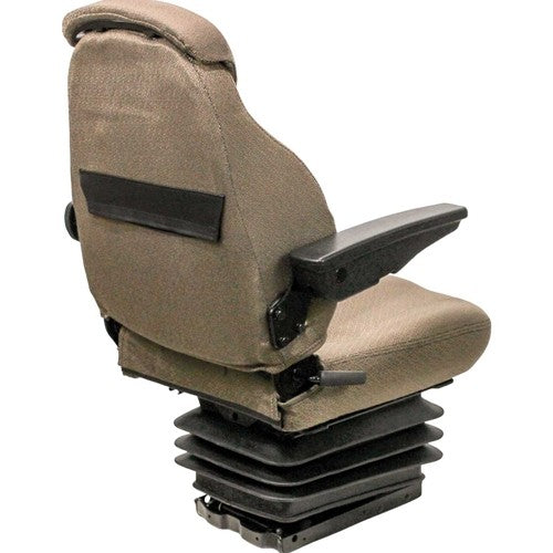 John Deere 30 Early Series Tractor Replacement Seat & Mechanical Suspension - Fits Various Models - Brown Cloth