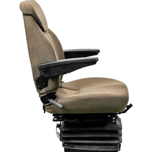 John Deere 30-55 Hydraulic Series Tractor Replacement Seat & Air Suspension - Fits Various Models - Brown Cloth