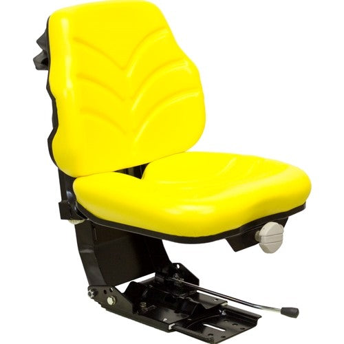 John Deere 5E Series Tractor Replacement Utility Suspension Seat Assembly - Fits Various Models - Yellow Vinyl