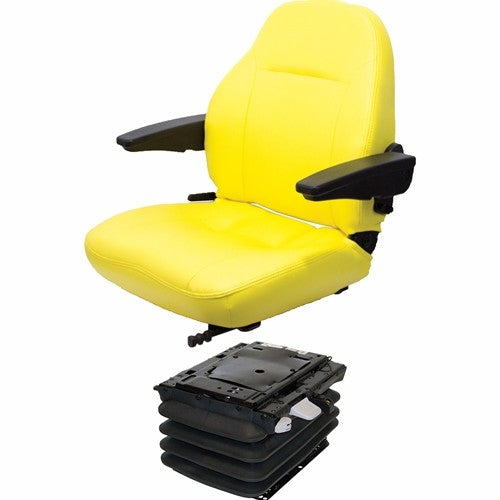 John Deere 5E Series Tractor Replacement Seat & Air Suspension - Fits Various Models - Yellow Vinyl