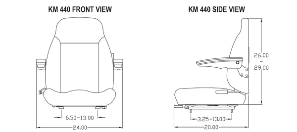 John Deere 5E Series Tractor Replacement Seat & Air Suspension - Fits Various Models - Yellow Vinyl