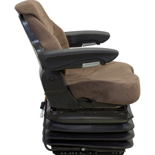 John Deere 6000-7000 IVT Tractor Replacement Seat & Air Suspension - Fits Various Models - Brown Cloth