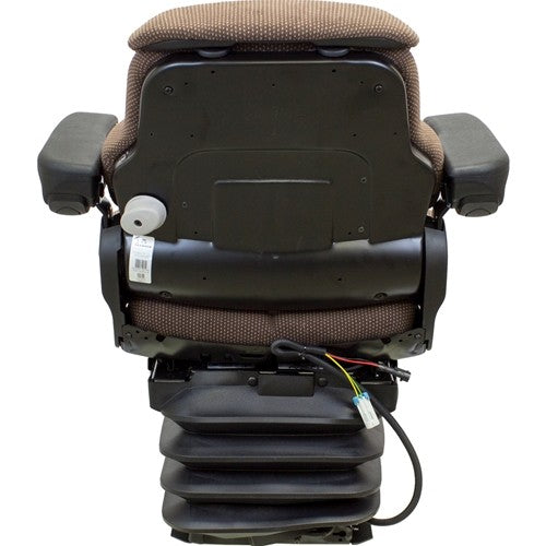 John Deere 7000-7010-7020-7030 Series Tractor Replacement Seat & Air Suspension - Fits Various Models - Brown Cloth