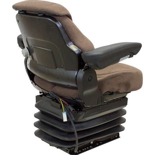 John Deere 7020-7030 w/IVT 8000-8010-8020-8030-9000-9020-9030 Tractor Replacement Seat & Air Suspension - Fits Various Models - Brown Cloth