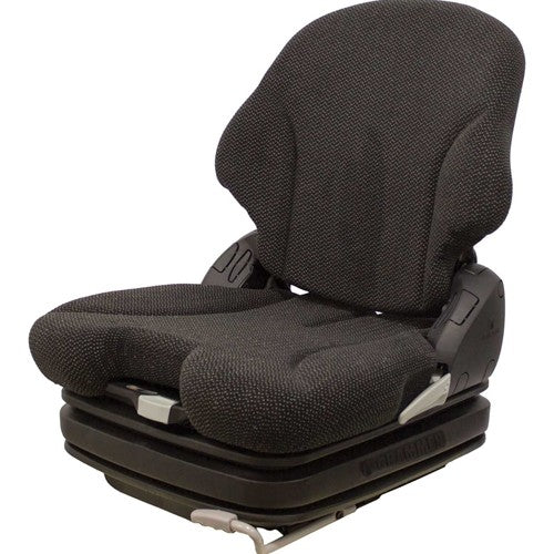 Kubota L3240-L5740 Series Tractor Replacement Seat & Air Suspension - Fits Various Models - Black Cloth