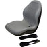 Ford/New Holland Boomer, T, TC, TZ Workmaster Series Tractor Replacement Bucket Seat Kit - Fits Various Models - Gray Vinyl