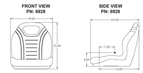 John Deere Compact Utility Tractor Replacement Bucket Seat Kit - Fits Various Models - Yellow Vinyl