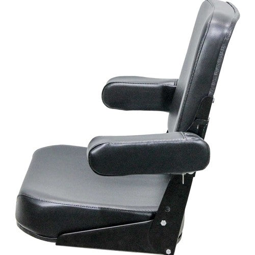 Allis Chalmers Comfort Classic Tractor Replacement Seat Assembly - Fits Various Models - Black Vinyl