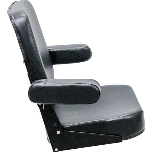 Allis Chalmers Comfort Classic Tractor Replacement Seat Assembly - Fits Various Models - Black Vinyl