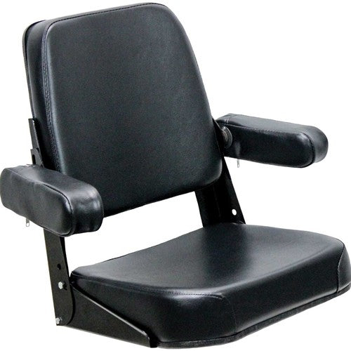 Allis Chalmers Comfort Classic Tractor Replacement Seat Assembly - Fits Various Models - Black Vinyl