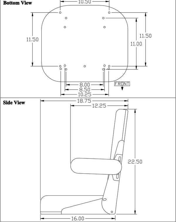 International Harvester Tractor Comfort Classic Replacement Seat Assembly - Fits Various Models - Black Vinyl