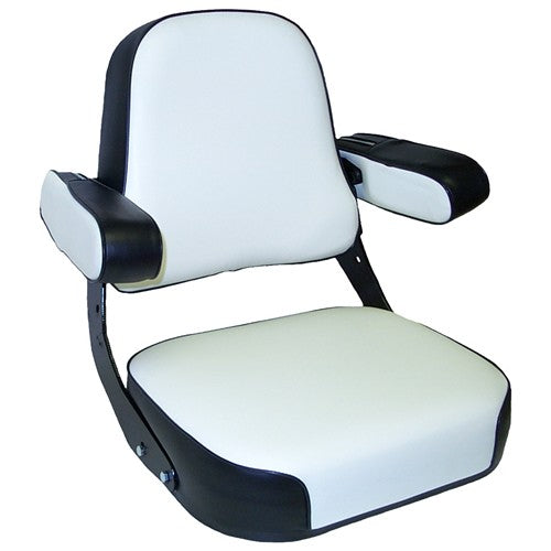 International Harvester Tractor Replacement Seat Assembly - Fits Various Models - Black & White Vinyl