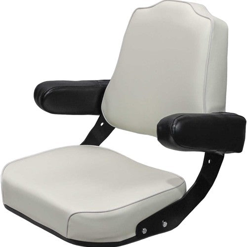 International Harvester 56-66 Series Tractor Original Replacement Seat Assembly - Fits Various Models - Cream Vinyl