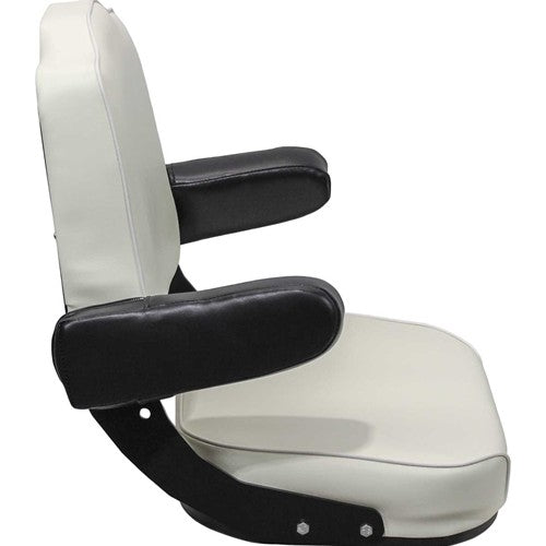 International Harvester 56-66 Series Tractor Original Replacement Seat Assembly - Fits Various Models - Cream Vinyl