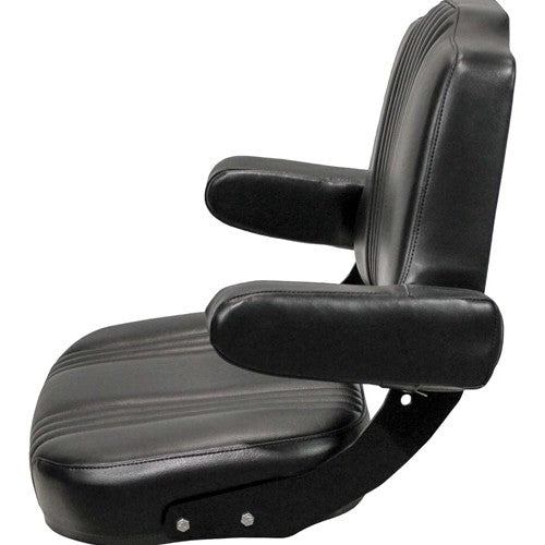 International Harvester 56-66 Series Tractor Replacement Seat Assembly - Fits Various Models - Pleated Black Vinyl