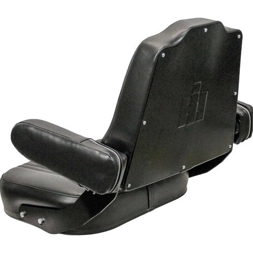 International Harvester 56-66 Series Tractor Replacement Seat Assembly - Fits Various Models - Pleated Black Vinyl