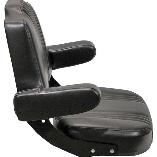 International Harvester 56-66 Series Tractor Replacement Seat Assembly - Fits Various Models - Pleated Black Vinyl