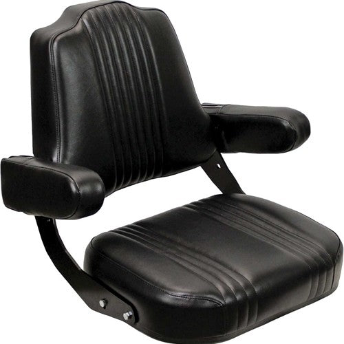 International Harvester 56-66 Series Tractor Replacement Seat Assembly - Fits Various Models - Pleated Black Vinyl