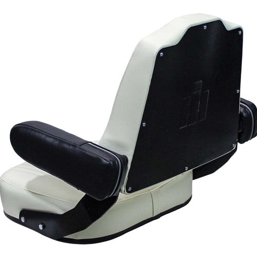 International Harvester 56-66 Series Tractor Replacement Seat Assembly - Fits Various Models - Pleated Cream Vinyl