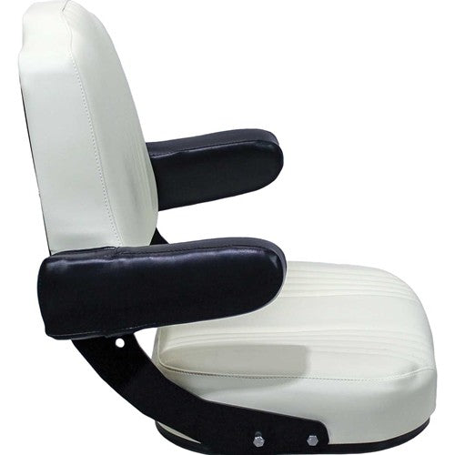 International Harvester 56-66 Series Tractor Replacement Seat Assembly - Fits Various Models - Pleated Cream Vinyl