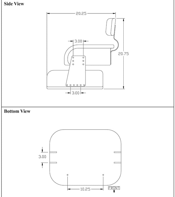 International Harvester Tractor Replacement Seat Assembly - Fits Various Models - Black & White Vinyl