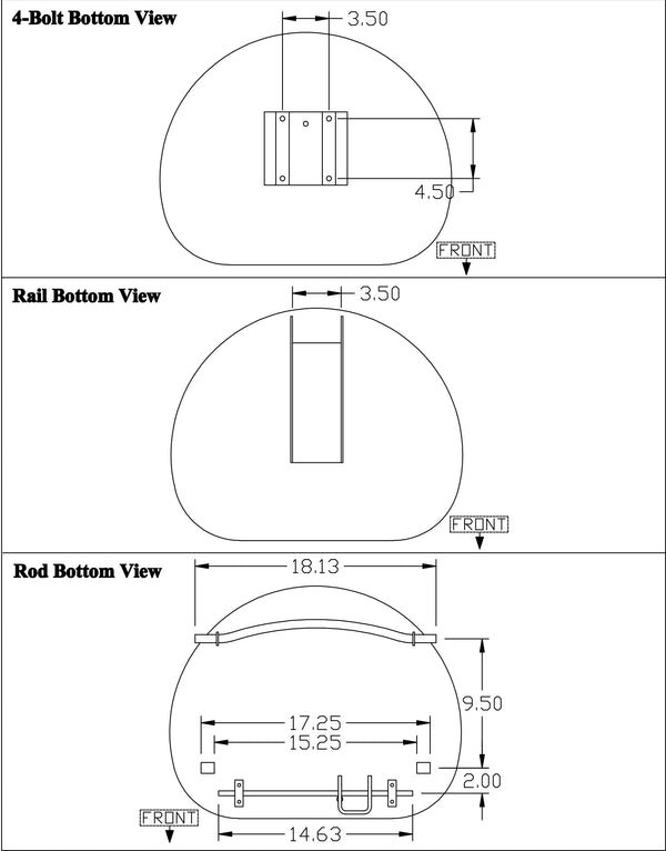 International Harvester Farmall Replacement Tractor Seat (4 Bolt Mount) - Fits Various Models - Black Vinyl