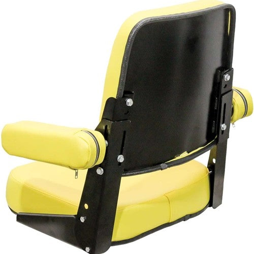 John Deere Tractor Comfort Classic Replacement Seat Assembly - Fits Various Models - Yellow Vinyl