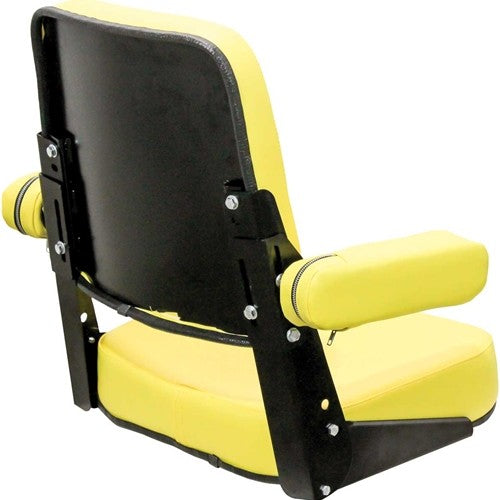 John Deere Tractor Comfort Classic Replacement Seat Assembly - Fits Various Models - Yellow Vinyl