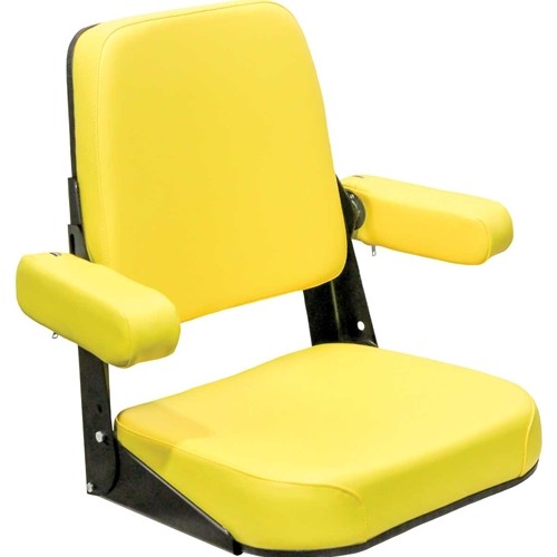 John Deere Tractor Comfort Classic Replacement Seat Assembly - Fits Various Models - Yellow Vinyl