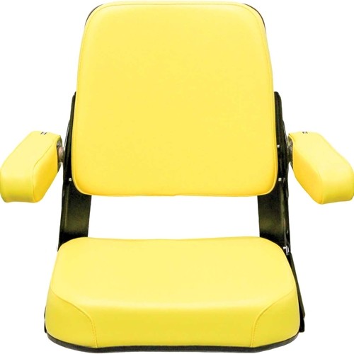 John Deere Tractor Comfort Classic Replacement Seat Assembly - Fits Various Models - Yellow Vinyl