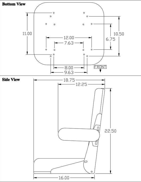 John Deere Tractor Comfort Classic Replacement Seat Assembly - Fits Various Models - Brown Cloth