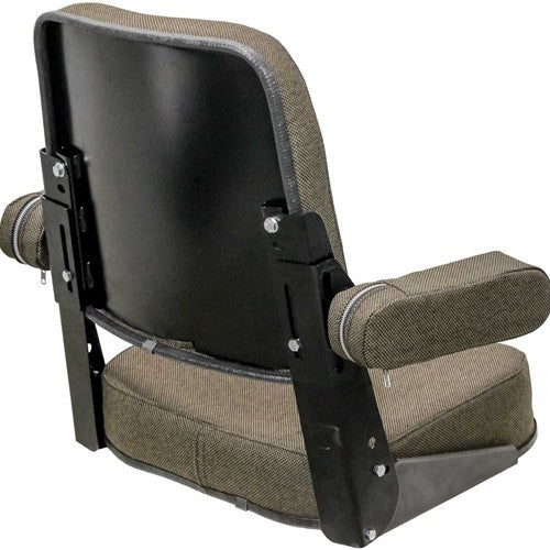 John Deere Tractor Comfort Classic Replacement Seat Assembly - Fits Various Models - Brown Cloth