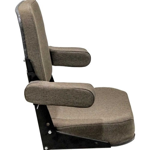 John Deere Tractor Comfort Classic Replacement Seat Assembly - Fits Various Models - Brown Cloth