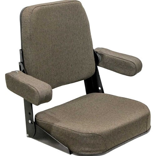 John Deere Tractor Comfort Classic Replacement Seat Assembly - Fits Various Models - Brown Cloth
