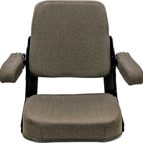 John Deere Tractor Comfort Classic Replacement Seat Assembly - Fits Various Models - Brown Cloth