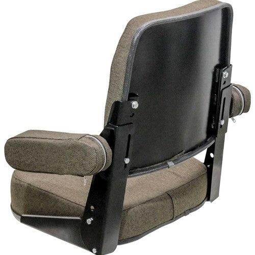 John Deere Combine Comfort Classic Replacement Seat Assembly - Fits Various Models - Brown Cloth