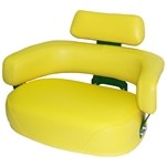 John Deere Tractor Replacement Seat Assembly - Fits Various Models - Yellow Vinyl