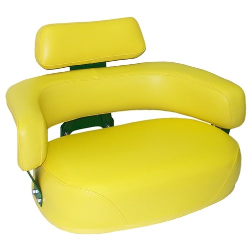 John Deere Tractor Replacement Seat Assembly - Fits Various Models - Yellow Vinyl