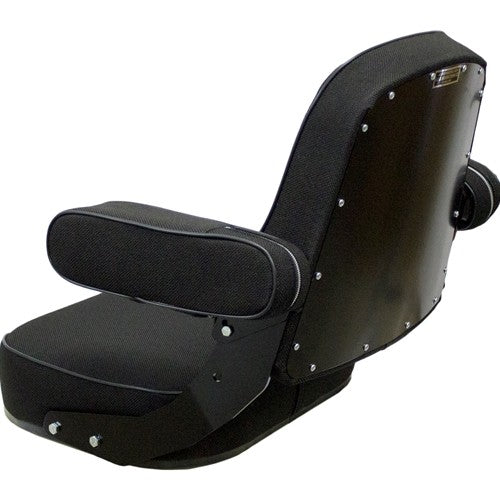 John Deere Tractor Super Deluxe Replacement Seat Assembly - Fits Various Models - Black Cloth