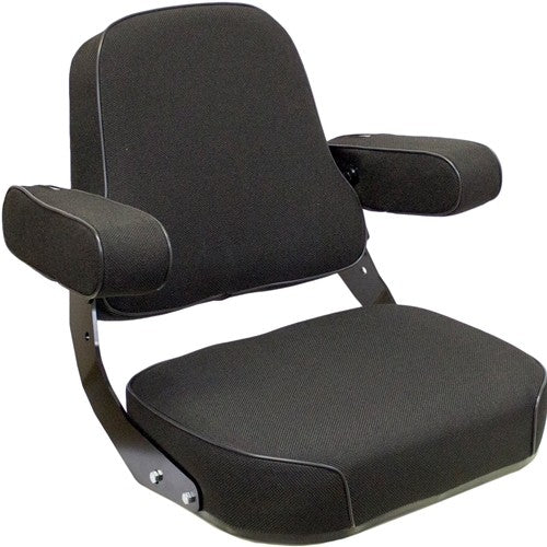 John Deere Tractor Super Deluxe Replacement Seat Assembly - Fits Various Models - Black Cloth