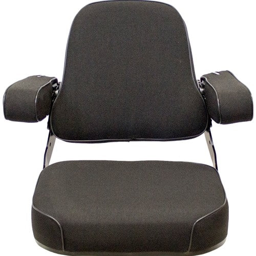 John Deere Tractor Super Deluxe Replacement Seat Assembly - Fits Various Models - Black Cloth