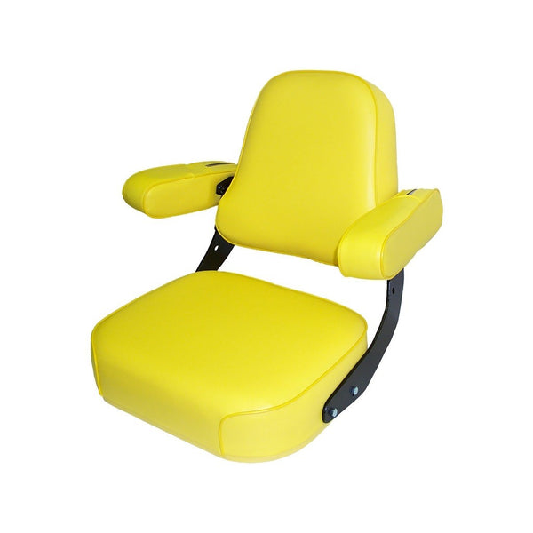 John Deere Combine Super Deluxe Replacement Seat Assembly - Fits Various Models - Yellow Vinyl