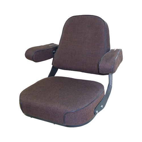 John Deere Cotton Picker Super Deluxe Replacement Seat Assembly - Fits Various Models - Brown Cloth