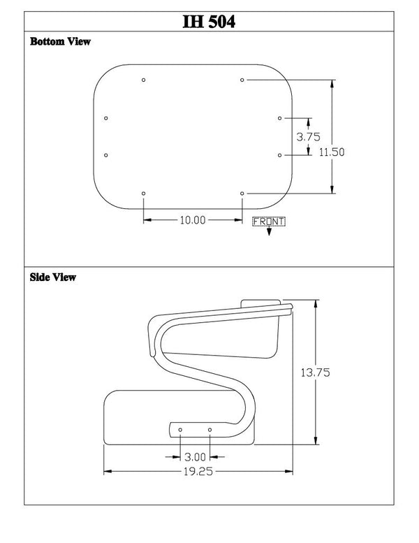 International Harvester Tractor Replacement Seat Cushion - Black & White Vinyl