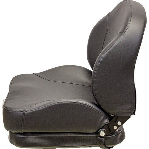 John Deere Lawn Mower Replacement Seat & Mechanical Suspension - Fits Various Models - Black Vinyl