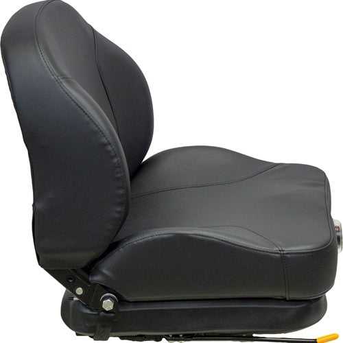 John Deere Lawn Mower Replacement Seat & Mechanical Suspension - Fits Various Models - Black Vinyl