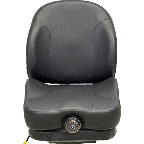 John Deere Lawn Mower Replacement Seat & Mechanical Suspension - Fits Various Models - Black Vinyl