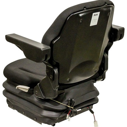 John Deere Lawn Mower Replacement Seat & Air Suspension - Fits Various Models - Black Cloth